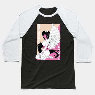 Anime Girl With Angel Wings Baseball T-Shirt